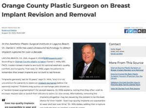 Orange County Plastic Surgeon Discusses Breast Implant Revision and Removal