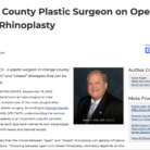 Orange County plastic surgeon on rhinoplasty techniques