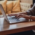 Pretty Young Beauty Woman Using Laptop in cafe, outdoor portrait business woman, hipster style, internet, smartphone, office, Bali Indonesia, holding, mac OS, manager, freelancer , notebook