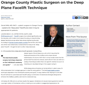 Orange County plastic surgeon on the “deep plane” facelift method